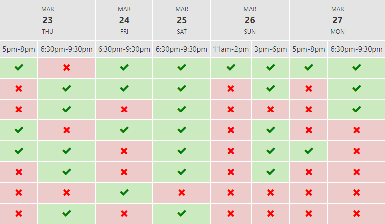 Example Calender